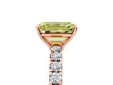 Rose gold Fancy Yellow Emerald Cut Diamond Pavé Solitaire Engagement Ring with Four-Prong Setting_75