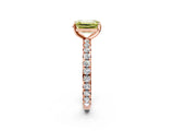 Rose gold Fancy Yellow Emerald Cut Diamond Pavé Solitaire Ring with Round Band and Prong Setting_14