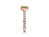 Rose gold Fancy Yellow Emerald Cut Diamond Pavé Solitaire Ring with Round Band and Prong Setting_26
