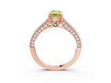 Rose gold Fancy Yellow Emerald  Cut Diamond Pave Band with Four-Prong Setting_23