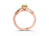 Rose gold Fancy Yellow Emerald  Cut Diamond Ring with Baguette Side Stones, Channel Set Band, and Four-Prong Setting_27