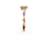 Rose gold Fancy Yellow Emerald  Cut Diamond Ring with Baguette Side Stones, Channel Set Band, and Four-Prong Setting_5
