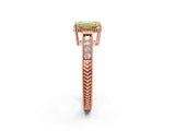 Rose gold Fancy Yellow Emerald Cut Diamond Ring with Milgrain Pavé Band and Four-Prong Setting_22