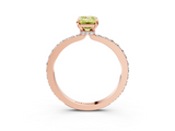 Rose gold Fancy Yellow Emerald  Cut Diamond Ring with Pavé Band and Four-Prong Setting_72
