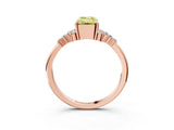 Rose gold Fancy Yellow Emerald Cut Diamond Ring with Side Stones and Four-Prong Setting_115
