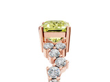 Rose gold Fancy Yellow Emerald Cut Diamond Scattered Round Accent Ring with Prong Setting_17