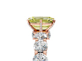 Rose gold Fancy Yellow Emerald Cut Diamond Side Stone Engagement Ring with Four-Prong Setting_32