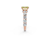 Rose gold Fancy Yellow Emerald Cut Diamond Side Stone Engagement Ring with Four-Prong Setting_38