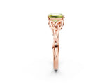 Rose gold Fancy Yellow Emerald Cut Diamond Solitaire Celtic Knot Ring with Four-Prong Setting_61