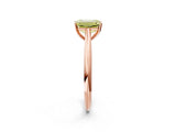 Rose gold Fancy Yellow Emerald Cut Diamond Solitaire Engagement Ring with Cathedral Setting and Four-Prong Mount_133