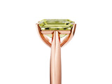 Rose gold Fancy Yellow Emerald Cut Diamond Solitaire Engagement Ring with Cathedral Setting and Four-Prong Mount_136
