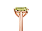 Rose gold Fancy Yellow Emerald Cut Diamond Solitaire Engagement Ring with Cathedral Setting and Four-Prong Mount_29