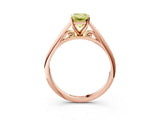 Rose gold Fancy Yellow Emerald Cut Diamond Solitaire Engagement Ring with Cathedral Setting and Four-Prong Mount_81