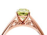 Rose gold Fancy Yellow Emerald Cut Diamond Solitaire Engagement Ring with Cathedral Setting and Four-Prong Mount_82