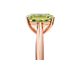 Rose gold Fancy Yellow Emerald Cut Diamond Solitaire Engagement Ring with Cathedral Setting and Four-Prong Mount_83