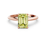 Rose gold Fancy Yellow Emerald Cut Diamond Solitaire Engagement Ring with Classic Band and Four-Prong Setting_36