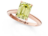 Rose gold Fancy Yellow Emerald Cut Diamond Solitaire Engagement Ring with Classic Band and Four-Prong Setting_37