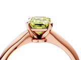 Rose gold Fancy Yellow Emerald Cut Diamond Solitaire Engagement Ring with Classic Band and Four-Prong Setting_40