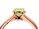 Rose gold Fancy Yellow Emerald Cut Diamond Solitaire Engagement Ring with Classic Band and Four-Prong Setting_91