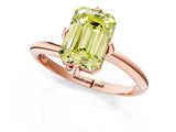 Rose gold Fancy Yellow Emerald Cut Diamond Solitaire Engagement Ring with Four-Prong Setting and Classic Band_20