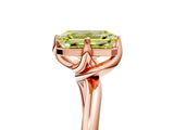 Rose gold Fancy Yellow Emerald Cut Diamond Solitaire Engagement Ring with Four-Prong Setting and Classic Band_24
