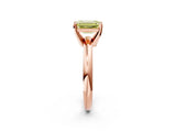 Rose gold Fancy Yellow Emerald Cut Diamond Solitaire Engagement Ring with Round Band and Four-Prong Setting_158