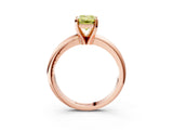 Rose gold Fancy Yellow Emerald Cut Diamond Solitaire Engagement Ring with Round Band and Four-Prong Setting_159