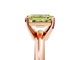 Rose gold Fancy Yellow Emerald Cut Diamond Solitaire Engagement Ring with Round Band and Four-Prong Setting_161