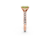 Rose gold Fancy Yellow Emerald Cut Diamond Solitaire Pavé Engagement Ring with Round Band and Prong Setting_57