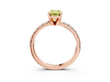 Rose gold Fancy Yellow Emerald Cut Diamond Solitaire Pavé Engagement Ring with Round Band and Prong Setting_58