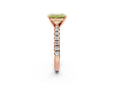 Rose gold Fancy Yellow Emerald Cut Diamond Solitaire Pavé Engagement Ring with Round Band and Prong Setting_69