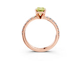 Rose gold Fancy Yellow Emerald Cut Diamond Solitaire Pavé Engagement Ring with Round Band and Prong Setting_70