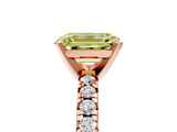 Rose gold Fancy Yellow Emerald Cut Diamond Solitaire Pavé Engagement Ring with Round Band and Prong Setting_72