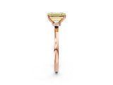 Rose gold Fancy Yellow Emerald Cut Diamond Solitaire Ring with Classic Band and Four-Prong Setting_2