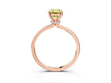Rose gold Fancy Yellow Emerald Cut Diamond Solitaire Ring with Classic Band and Four-Prong Setting_3
