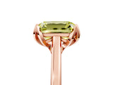 Rose gold Fancy Yellow Emerald Cut Diamond Solitaire Ring with Flower Prong Setting and Classic Band_41