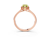 Rose gold Fancy Yellow Emerald Cut Diamond Solitaire Ring with Flower Prong Setting and Classic Band_70