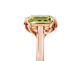 Rose gold Fancy Yellow Emerald Cut Diamond Solitaire Ring with Flower Prong Setting and Classic Band_72