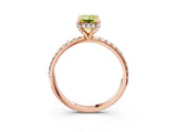 Rose gold Fancy Yellow Emerald Cut Diamond Solitaire Ring with Four-Prong Setting and Pavé Band_6