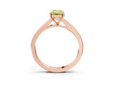Rose gold Fancy Yellow Emerald Cut Diamond Solitaire Ring with Pavé Band and Prong Setting_15