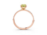 Rose gold Fancy Yellow Emerald Cut Diamond Solitaire Ring with Pave Band and Four Prong Setting_90
