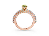 Rose gold Fancy Yellow Emerald Cut Diamond Solitaire Ring with Shared Prong Pavé Band and Four-Prong Setting_61