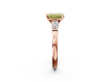 Rose gold Fancy Yellow Emerald  Cut Diamond Solitaire Ring with Tapered Baguette Accents and Four-Prong Setting_67