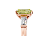 Rose gold Fancy Yellow Emerald  Cut Diamond Solitaire Ring with Tapered Baguette Accents and Four-Prong Setting_70