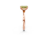 Rose gold Fancy Yellow Emerald Cut Diamond Solitaire Ring with Thin Band and Prong Setting_14