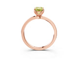 Rose gold Fancy Yellow Emerald Cut Diamond Solitaire Ring with Thin Band and Prong Setting_15