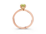 Rose gold Fancy Yellow Emerald Cut Diamond Solitaire Ring with Thin Band and Prong Setting_27