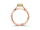 Rose gold Fancy Yellow Emerald Cut Diamond Solitaire Twist Band Prong Setting Ring_58