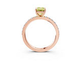 Rose gold Fancy Yellow Emerald  Cut Diamond Solitaire with Pave Band and Four-Prong Setting 4