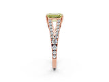 Rose gold Fancy Yellow Emerald Cut Diamond Split Shank Pavé Engagement Ring with Four-Prong Setting_82